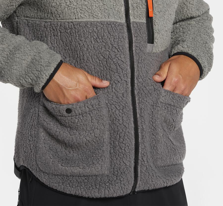 Hoka One One Ceket Erkek Gri - Fleece Sky - JM3568419